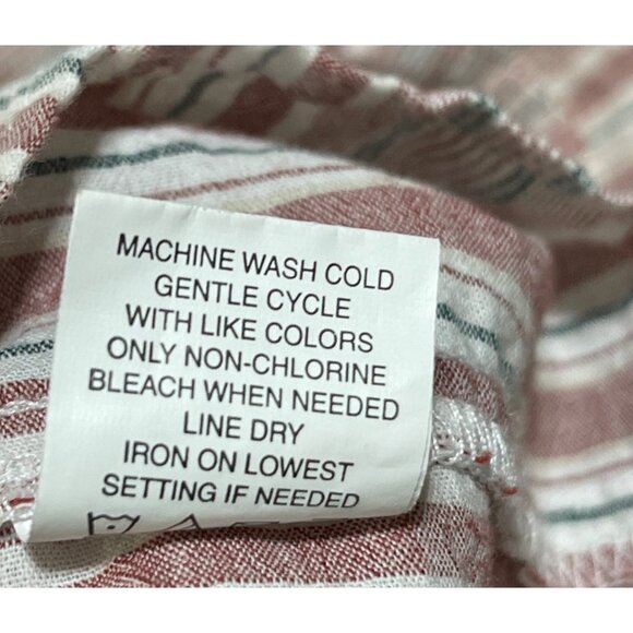 Eyeshadow Cotton Babydoll Top Shirt Pink Grey Stripe Size XL Extra Large - Picture 7 of 7